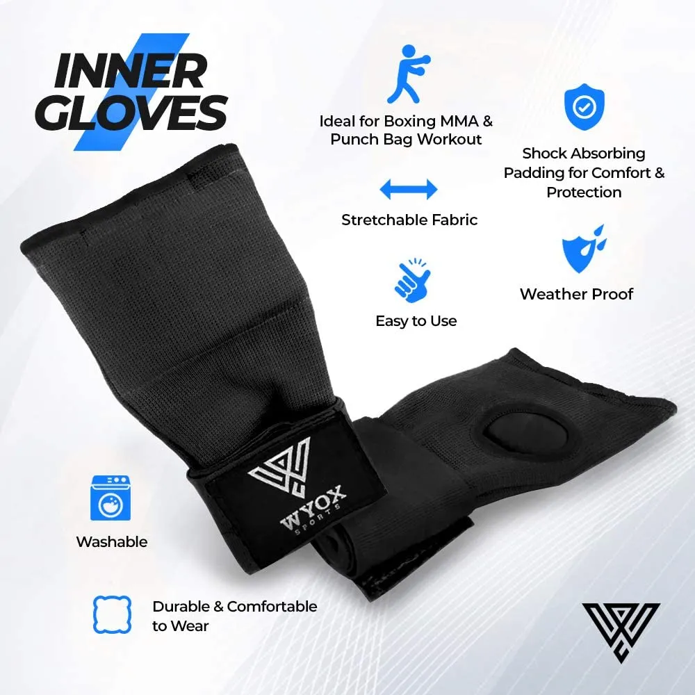 WYOX Boxing Hand Wraps Gel Knuckle Padded Inner Elastic Quick Wraps Fist Protection Boxing Gloves for Women Men