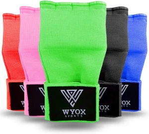 WYOX Boxing Hand Wraps Gel Knuckle Padded Inner Elastic Quick Wraps Fist Protection Boxing Gloves for Women Men