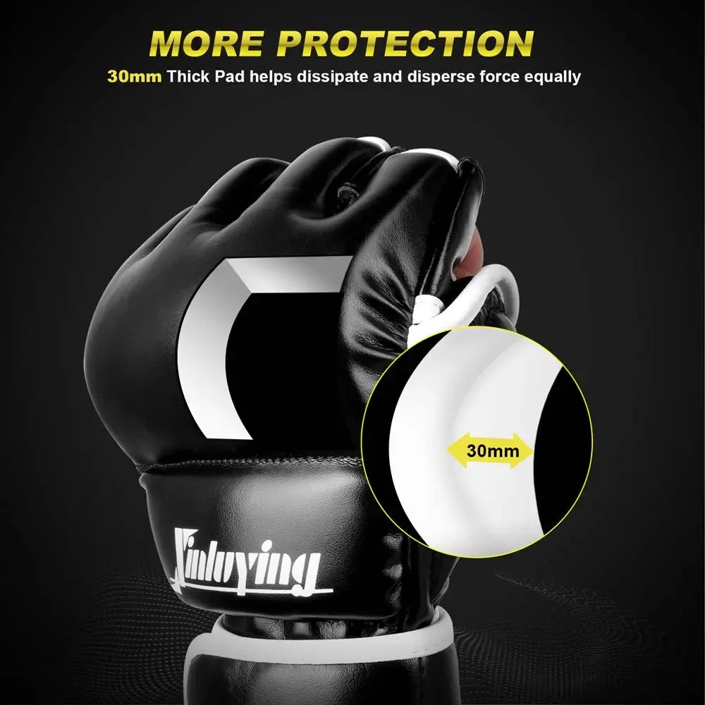 Xinluying MMA Gloves for Men Women - Grafting Sparring Punch Bag Half Mitts