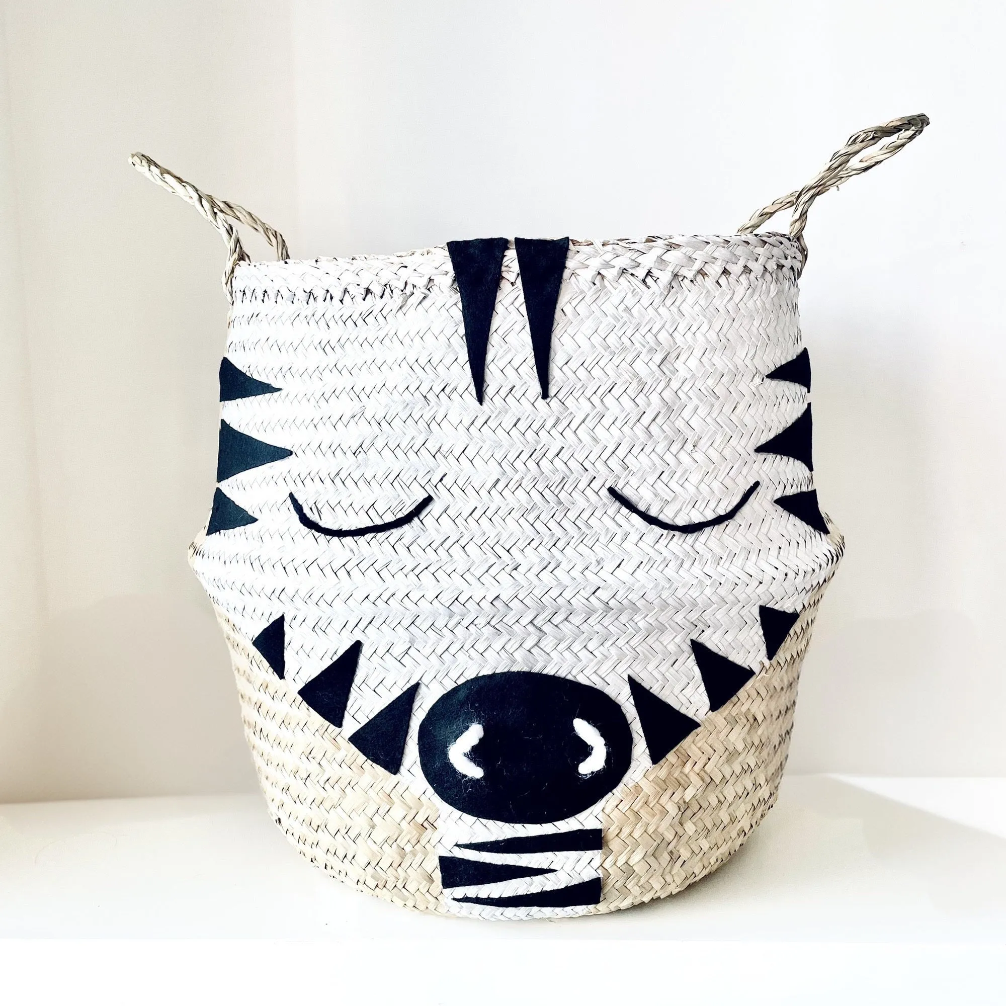 Zebra Handwoven Storage Basket (Extra Large)