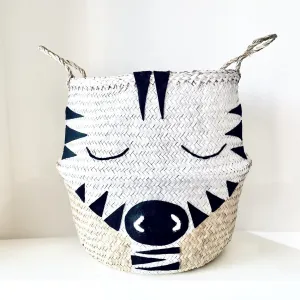 Zebra Handwoven Storage Basket (Extra Large)