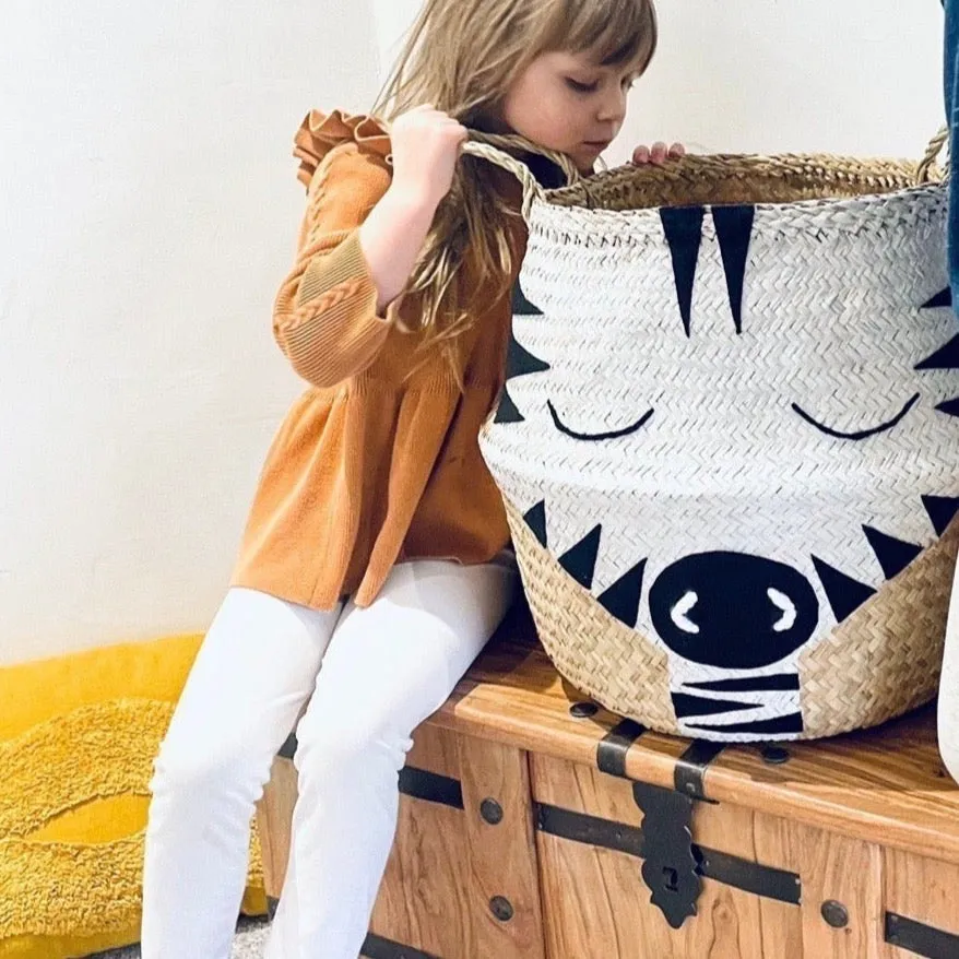 Zebra Handwoven Storage Basket (Extra Large)